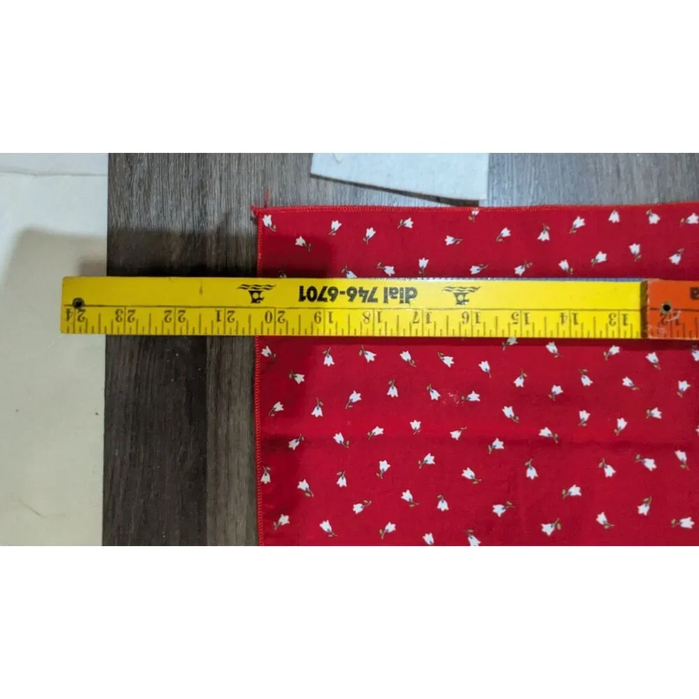 Set Of‎ 4 Now Designs Red Floral Print Cotton & Polyester Napkins 20x20